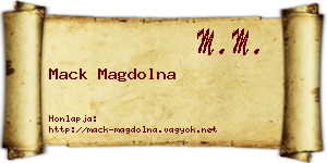 Mack Magdolna névjegykártya